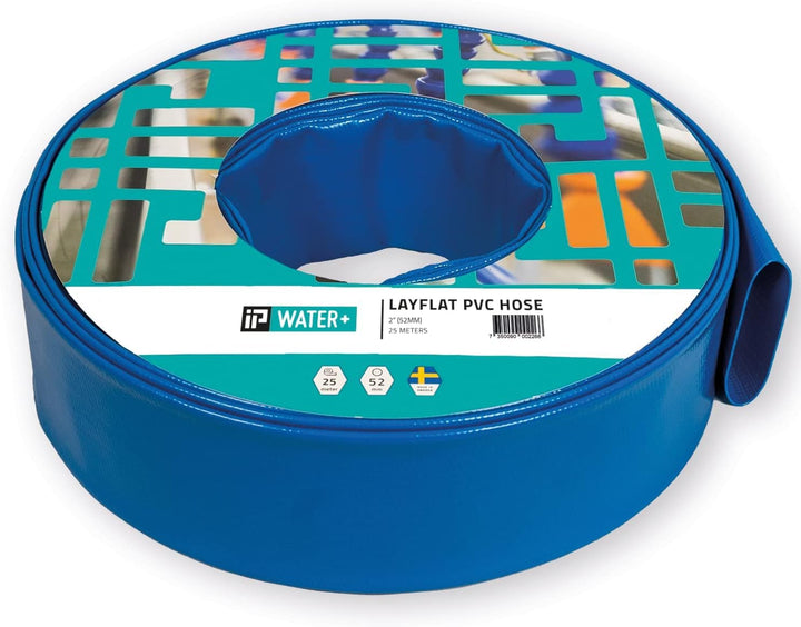 Flachschlauch | Ø 50 mm | 2 Zoll, 25 m | Bauschlauch &amp; Pumpenschlauch für Pumpe | Schlauch aus PVC,