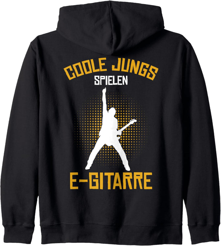 Coole Jungs spielen E-Gitarre Gitarrist Gitarre Kind Jungen Kapuzenjacke