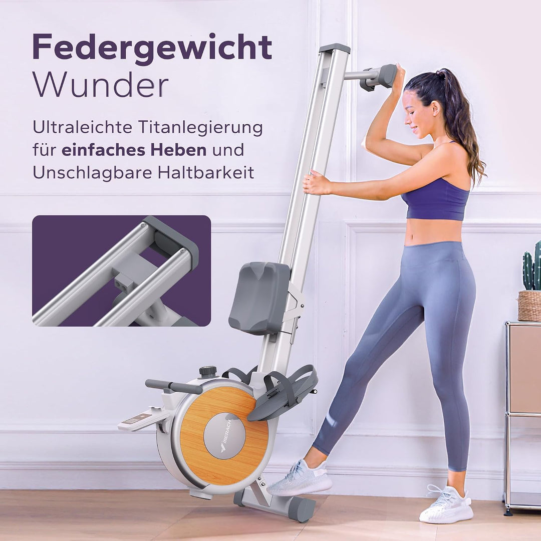 MERACH Rudergerät für Zuhause, Magnetisches Bluetooth Rudergeräte mit 16 Widerstandsstufen, Upgrade