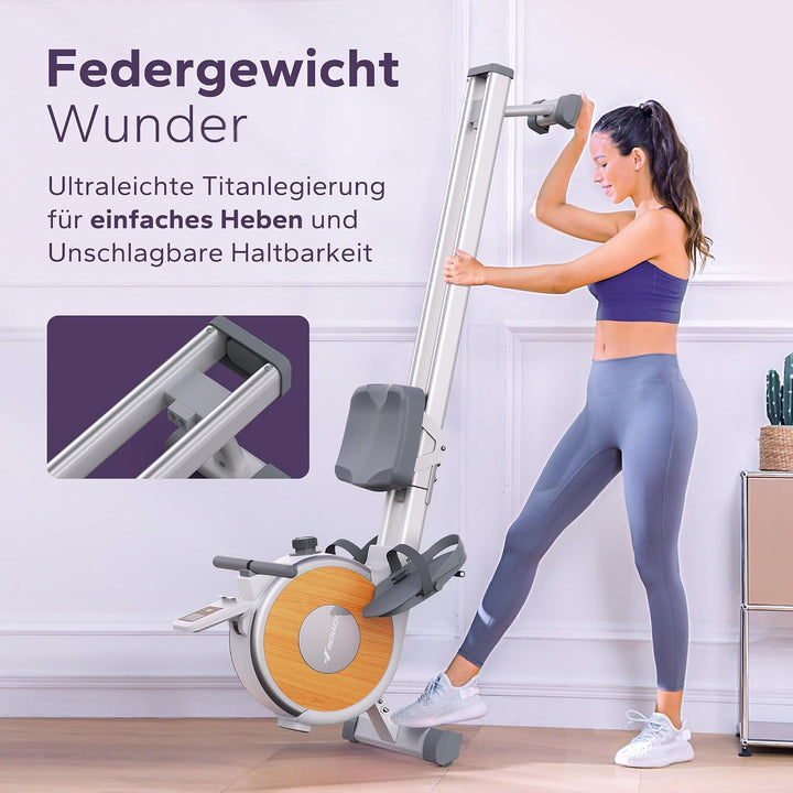 MERACH Rudergerät für Zuhause, Magnetisches Bluetooth Rudergeräte mit 16 Widerstandsstufen, Upgrade