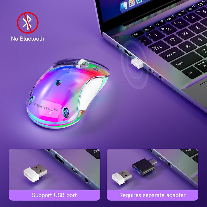 memzuoix LED Kabellose Maus – Wiederaufladbare 2.4G Optische Maus mit Magnetischer Abdeckung, Sanfte