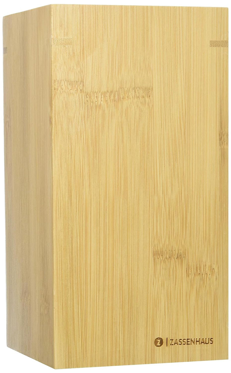 Zassenhaus Eco Bambus Messerblock ohne Messer, Holz, herausnehmbarer Borsteneinsatz, 12x23 cm, für 8