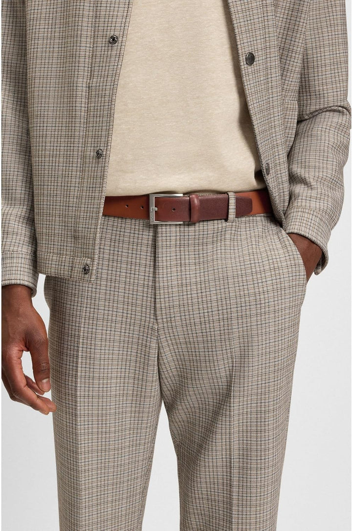 BOSS Herren Erron Sz35 Gürtel aus italienischem Leder mit silberfarbener Schliesse 80 Medium Brown21