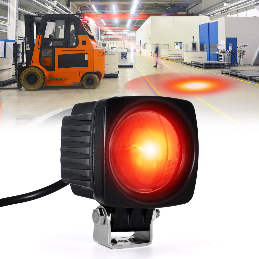Dinfu 10W Led rot Gabelstapler Licht Warenhaus Sicherheitswarnleuchte 12-100V, Rot