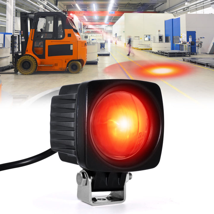Dinfu 10W Led rot Gabelstapler Licht Warenhaus Sicherheitswarnleuchte 12-100V, Rot