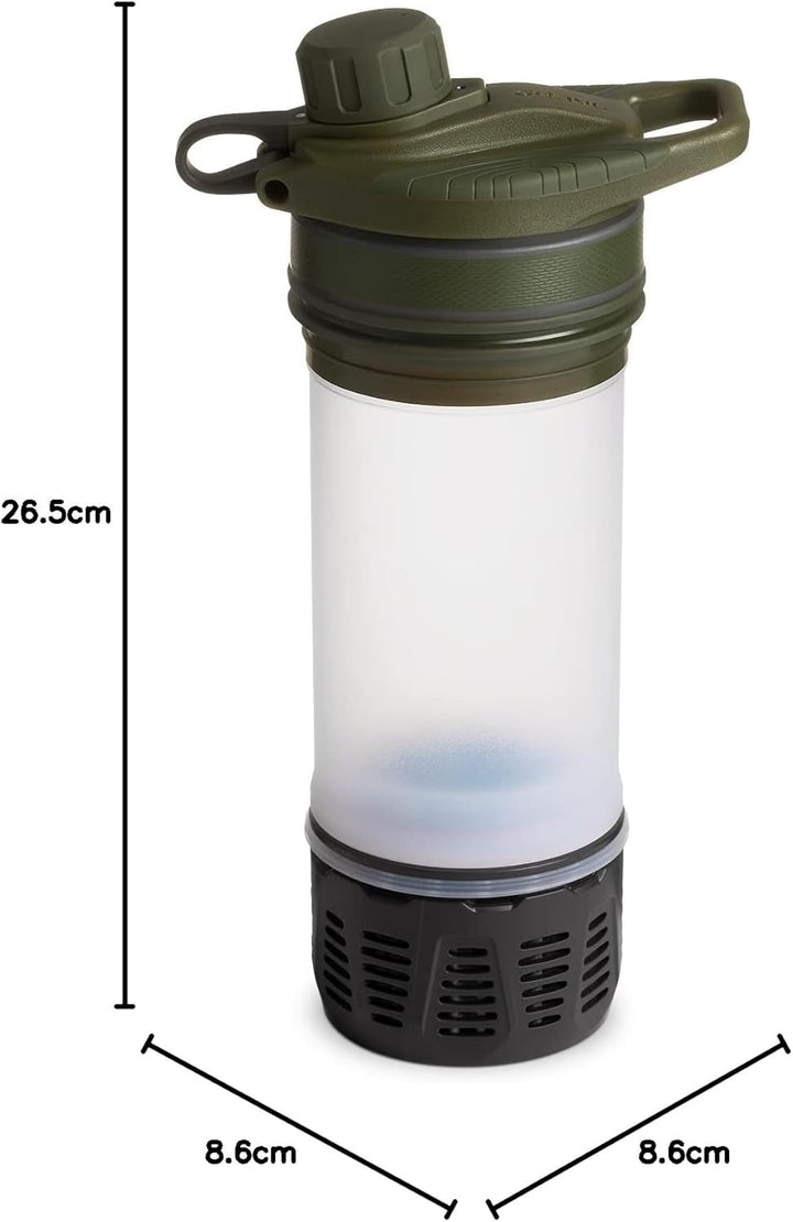 GRAYL GeoPress 24 oz Wasserfilterflasche – Filter für Wandern, Camping, Survival, Reisen Olive Drab,