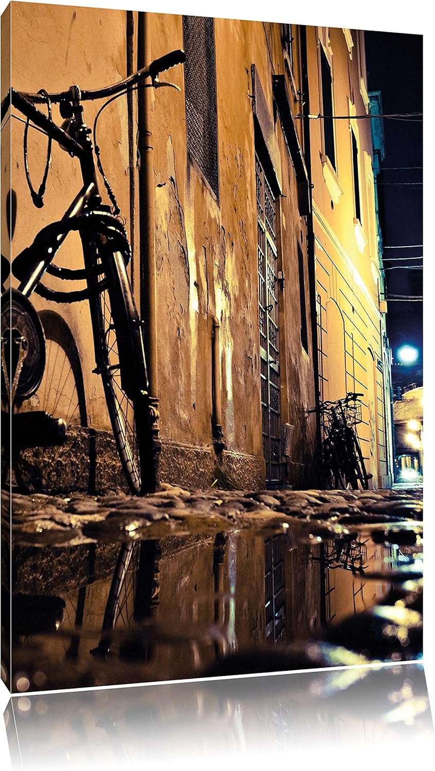 Pixxprint Small Street at Night Los Angeles als Leinwandbild/Grösse: 100x70 / Wandbild/Kunstdruck/fe