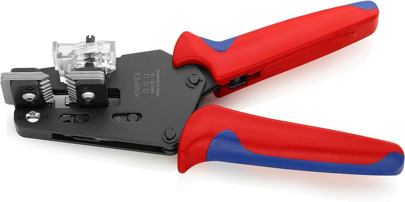 Knipex Präzisions-Abisolierzange mit Formmessern brüniert, mit Mehrkomponenten-Hüllen 195 mm 12 12 1