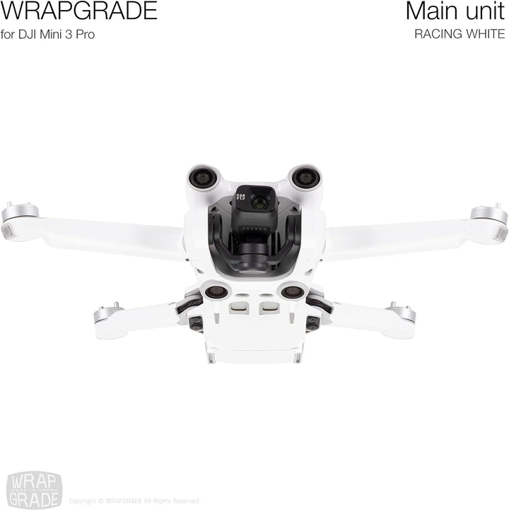 WRAPGRADE Skin Kompatibel mit DJI Mini 3 Pro (Racing White)
