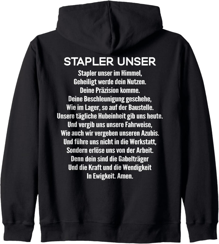 Gabelstaplerfahrer Stapler Unser Gebet Staplerfahrer Kapuzenjacke