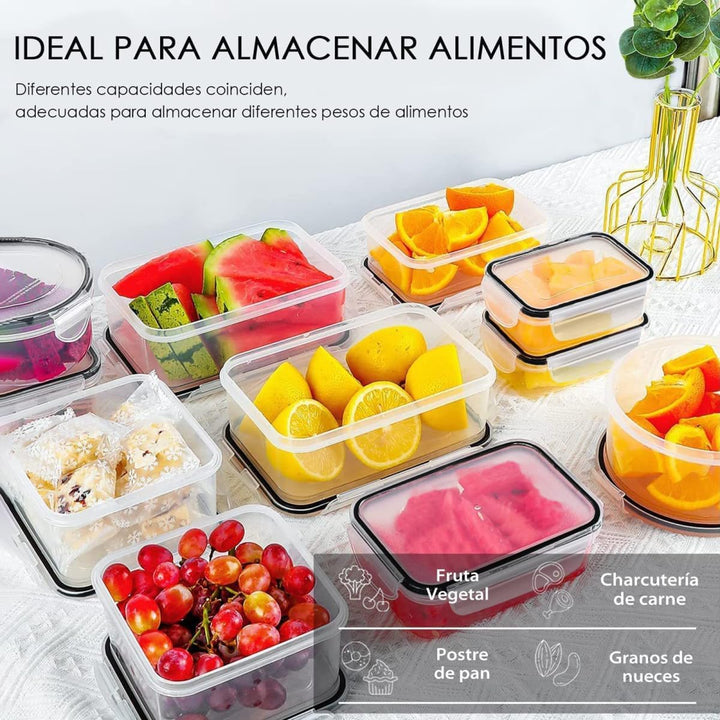 48er Frischhaltedosen mit Deckel, Meal Prep Boxen, Vorratsdosen Set (24 Behälter+24 Deckel), Aufbewa