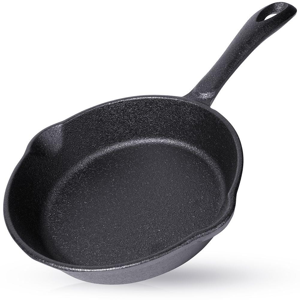 ORION Bratpfanne Gusseisen Pfanne Schmorpfanne Teller BBQ 16 cm mit Griff Induktion, 16 cm mit Griff