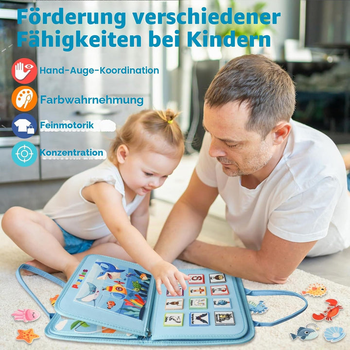 Busy Board ab 1 Jahr, 5-Schichten Montessori Activity Board für Baby ab 1 2 3 4 Jahre mit Sensorisch