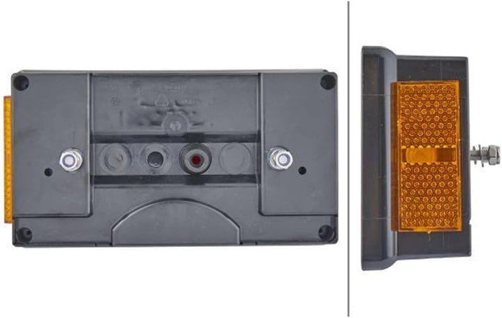 HELLA - Heckleuchte - Glühlampe - Anbau/geschraubt - Lichtscheibenfarbe: mehrfarbig - Stecker: Flach