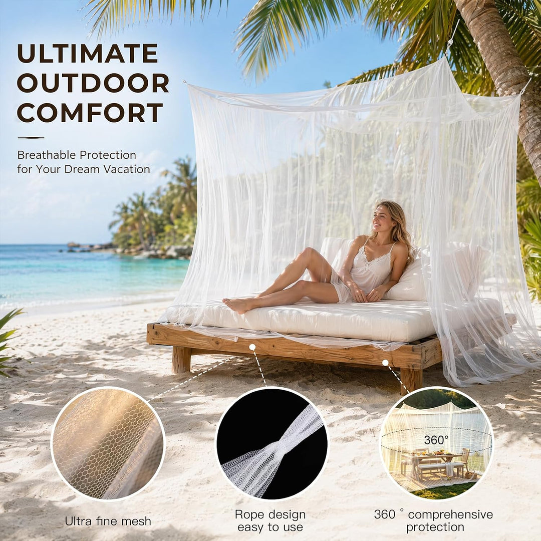 Moskitonetz 300x300x250cm, Moskitonetz Reise Outdoor Doppelbett Einzelbett, Tragbares Geschlossenes