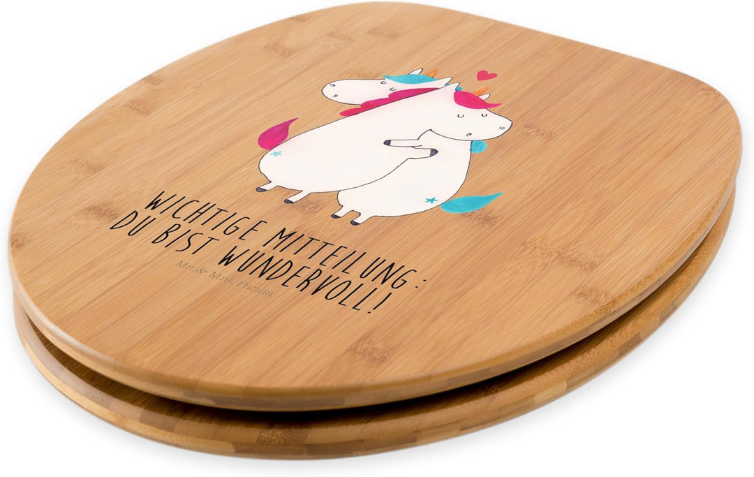 Mr. & Mrs. Panda Motiv WC Sitz Einhorn Mitteilung - Geschenk, Klobrille, Unicorn, WC-Sitz, Spruch, E