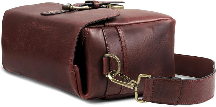 MegaGear MG1332 Torres Kameratasche - Kuriertasche aus echtem Leder für Spiegellose, Sofortbild- und