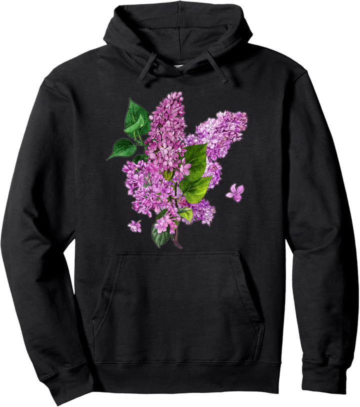 Lilac Floral Bouquet Flowers Spring Botanical Garden Pullover Hoodie