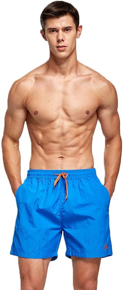 JustSun Badehose Herren Schnelltrocknend Boardshorts mit Mesh-Futter und Verstellbarem Tunnelzug L N