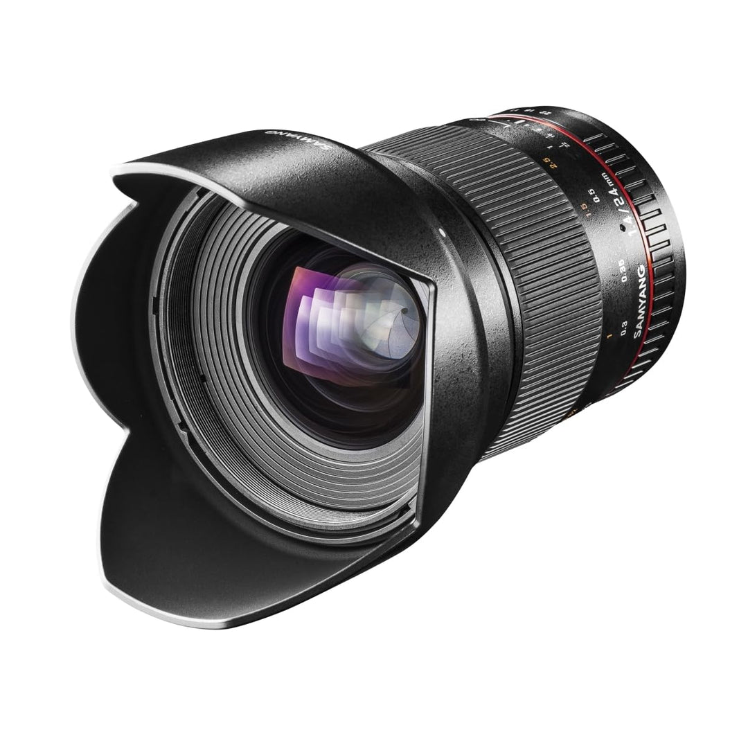 Samyang 24/1,4 Objektiv DSLR Canon EF manueller Fokus Fotoobjektiv, Weitwinkelobjektiv schwarz Canon