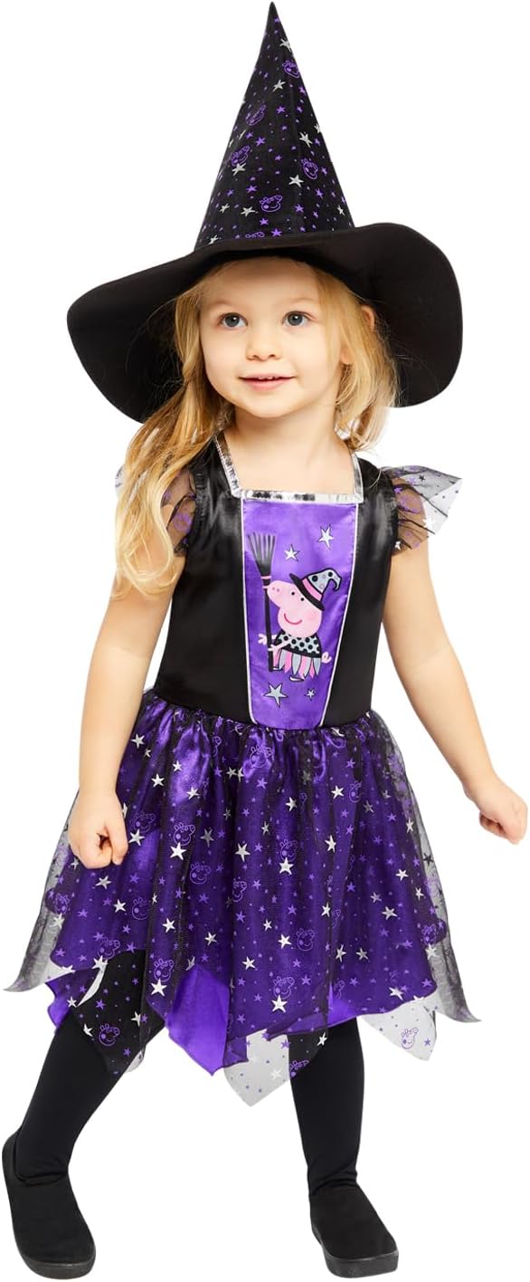 Amscan - Kinderkostüm Peppa Pig Hexe, Kleid und Hut, Serie, Motto-Party, Karneval, Fasching, Hallowe