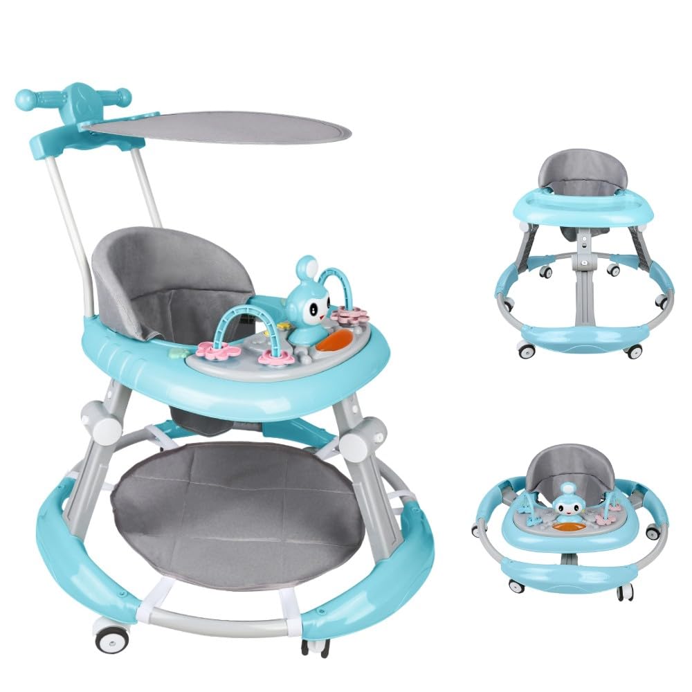 OHMG Babywalker Lauflernwagen, 5 in 1, Lauflernwagen, Wippfunktion, Babywippe mit Rollen, Licht, Mus