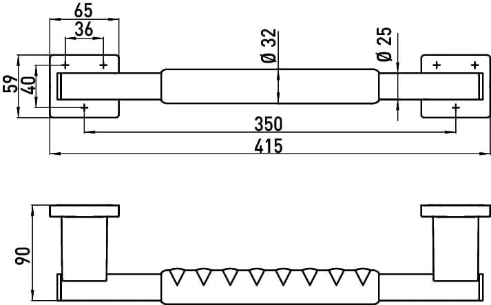 Emco 357021200 Haltegriff System 2 415 mm, verchromt