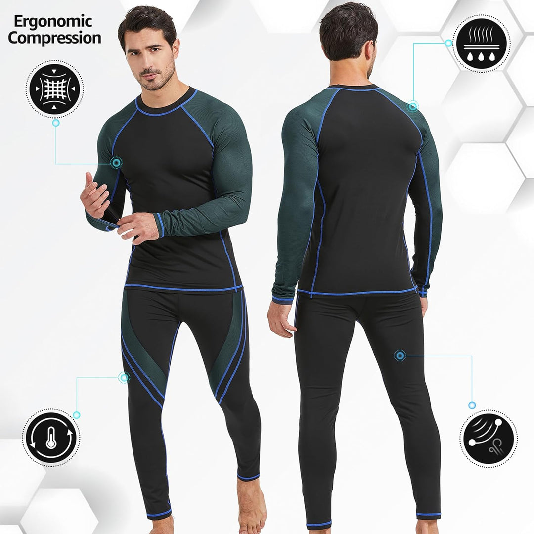 UNIQUEBELLA Thermo Unterwäsche Set, Funktionswäsche Herren Skiunterwäsche Winter Suit Ski Thermo-Unt