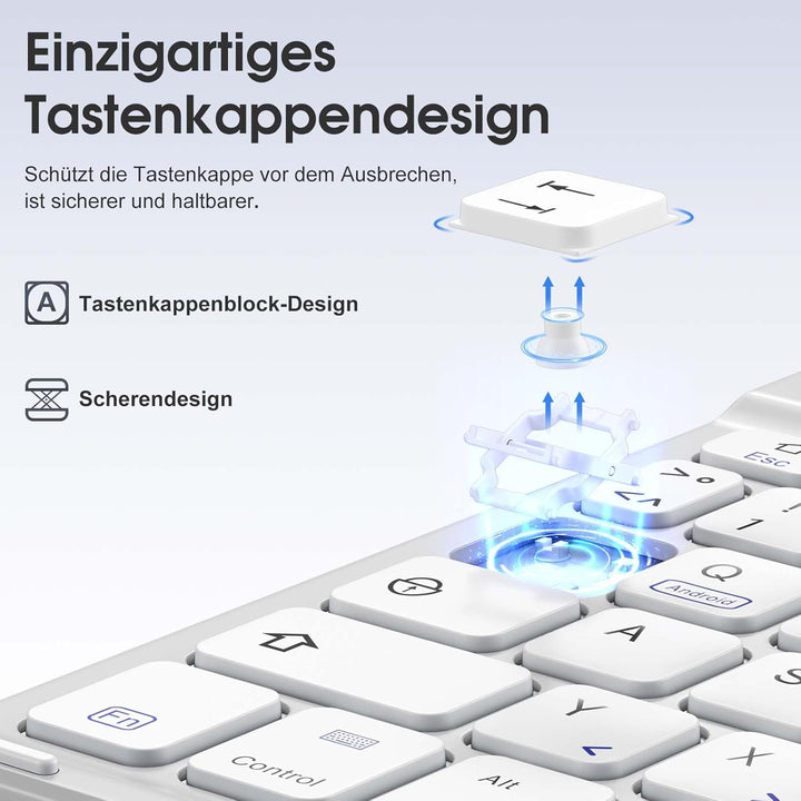 Vobafe Hülle mit Tastatur für iPad A16 11/10 Generation (2025/2022, 10,9/11 Zoll), Magnetisch Abnehm