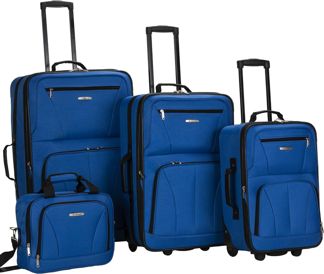 Rockland Luggage Journey Softside Stand-Set, Blau, 4-Piece Set (14/19/24/28), Journey Softside Gepäc