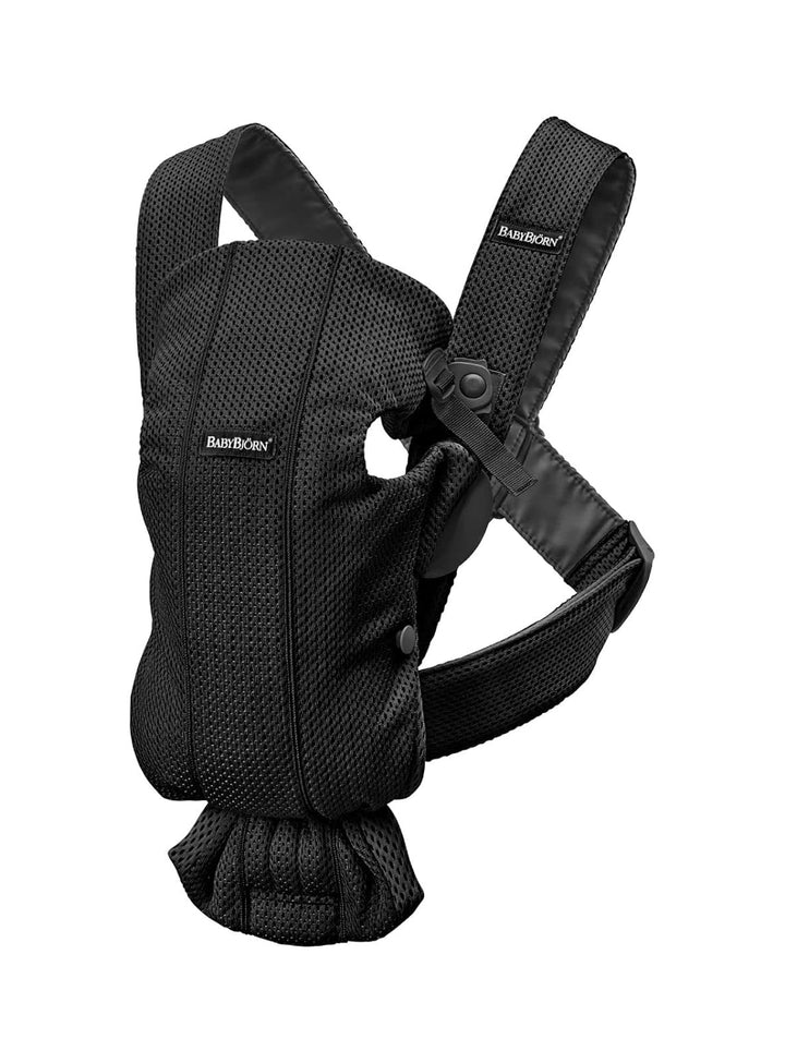 BabyBjörn Babytrage Mini, 3D-Netzstoff, Schwarz Schwarz 3D-Netzstoff, Schwarz 3D-Netzstoff