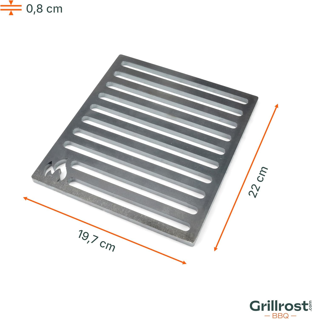 Ofenrost 19,7x22cm aus massivem Stahl - Kein Guss dadurch Keine Bruchgefahr 19.7 x 22cm, 19.7 x 22cm