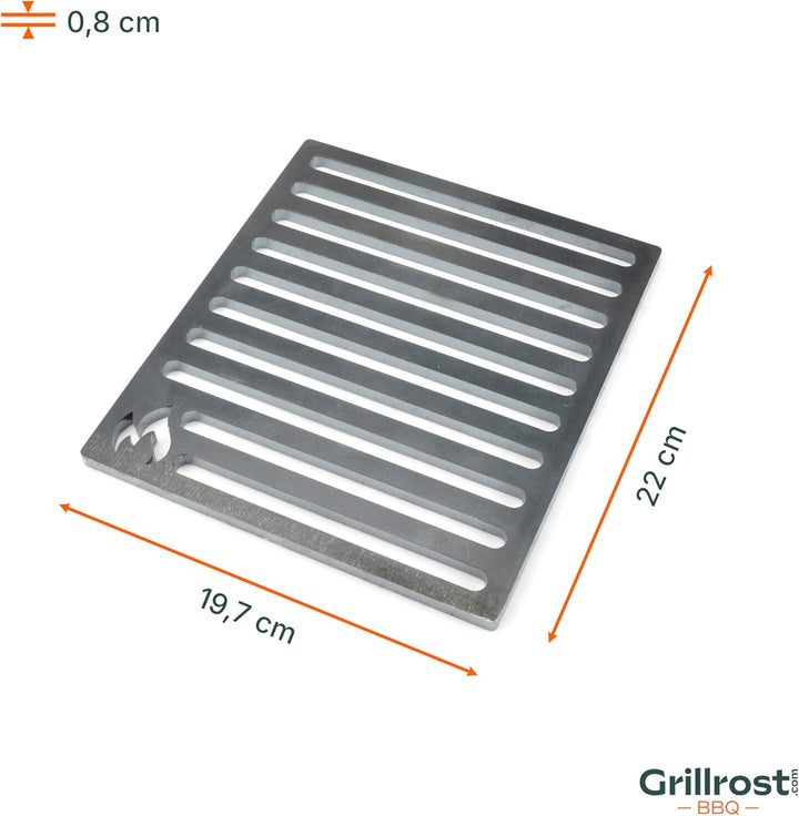 Ofenrost 19,7x22cm aus massivem Stahl - Kein Guss dadurch Keine Bruchgefahr 19.7 x 22cm, 19.7 x 22cm
