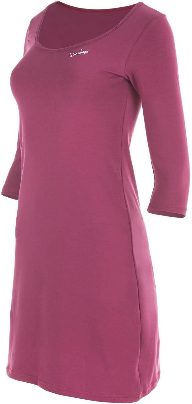 Winshape Damen Zeitloses 3/4-Arm-A-Linien-Minikleid WK2 Street Style Sport Freizeit Minikleid, berry