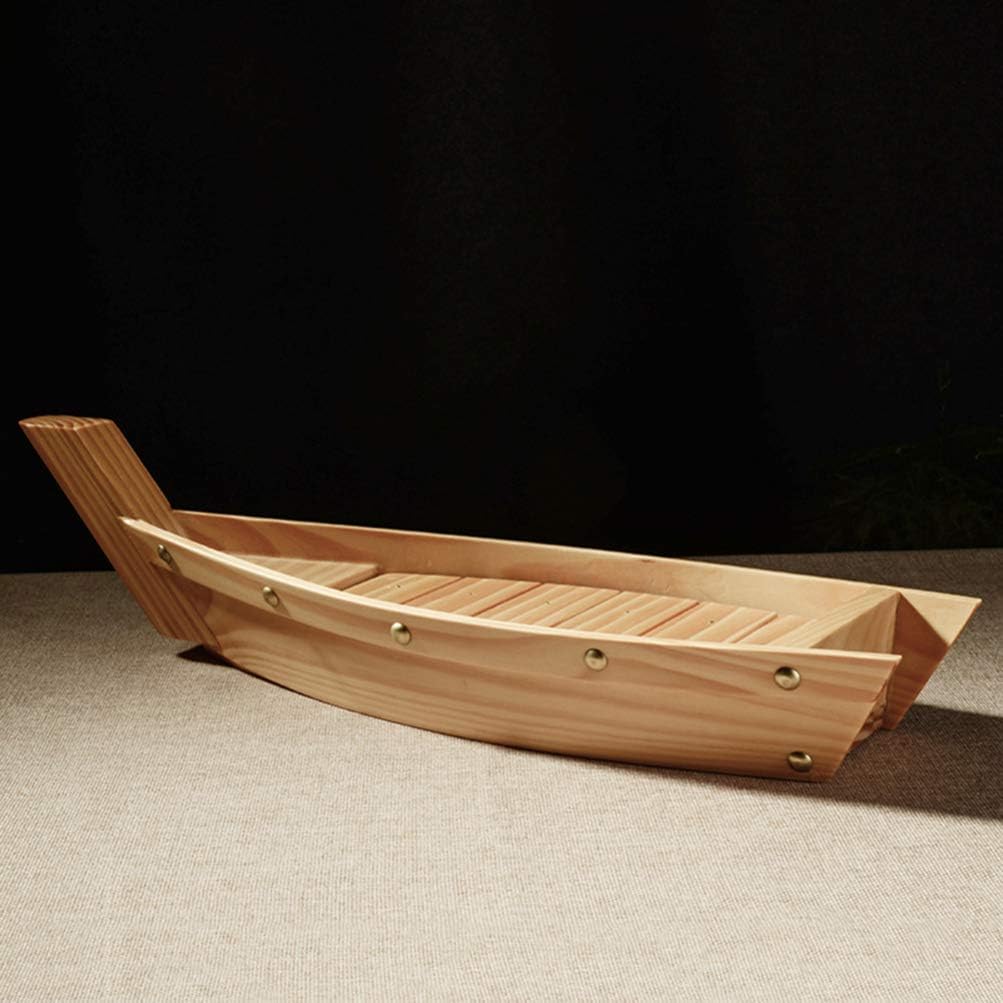 HEMOTON Sushi Geschirr Sushi Tablett Sushi-bootsplatte Fruchtboot Sushi-Gericht Bootsschale Aus Holz