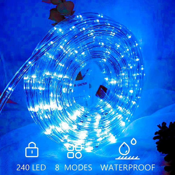 Jopassy LED Lichterschlauch Aussen, 10m 240 LEDs Lichtschlauch, Wasserfest LED Schlauch, Blau mit Ti