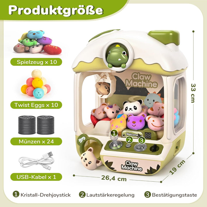 cossy Greifautomat, Greifautomat Kinder mit Licht und Musik, Süsser Dinosaurier Candy Grabber mit 24