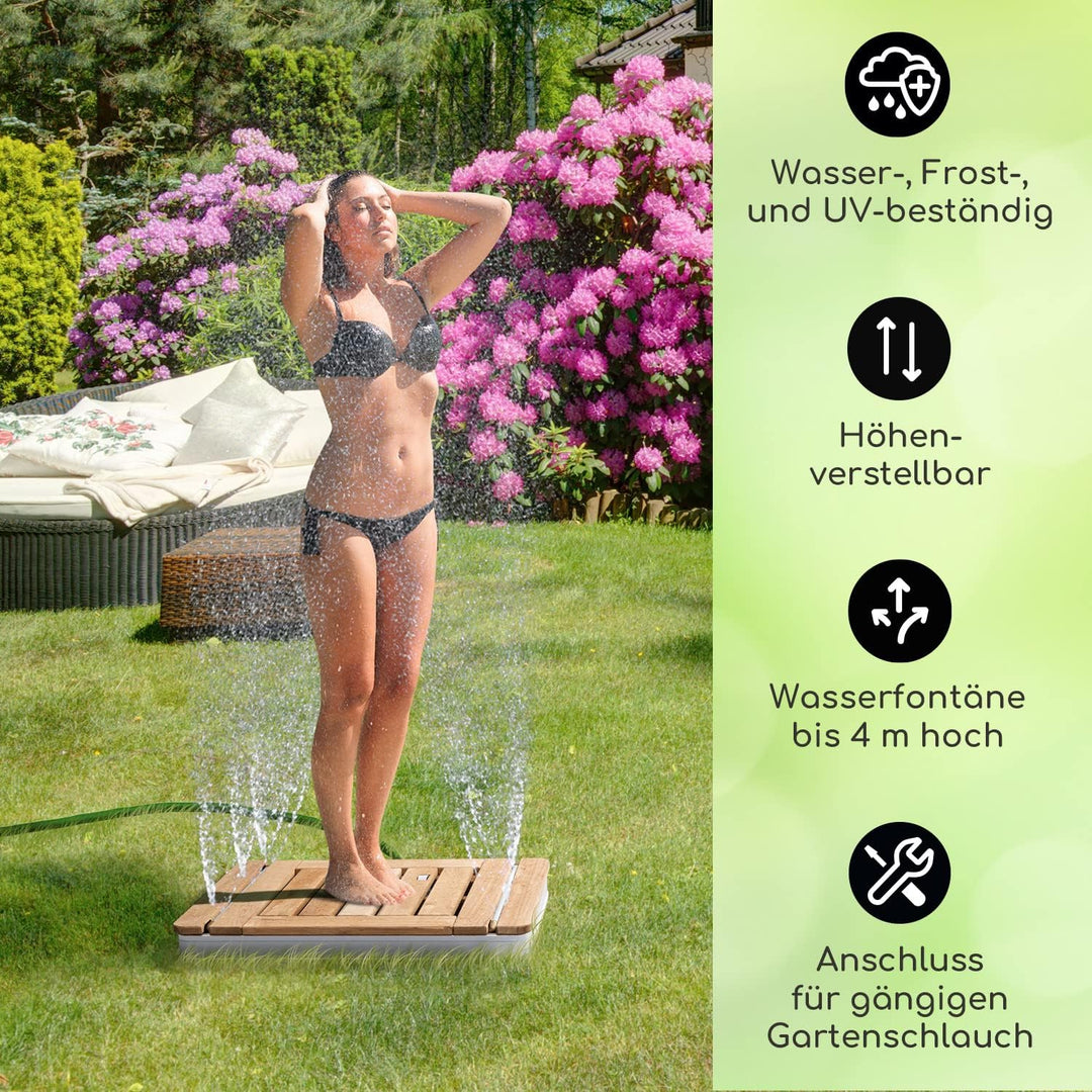 blumfeldt Cool Breeze - Gartendusche, Campingdusche, WPC, Aluminium, Holzoptik, Tragegriff, Gartendu