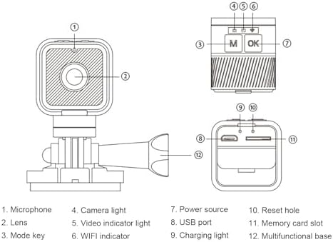 Fahrrad-Lenker-Kamera, wasserdicht, 1080P, Sportkamera für den Aussenbereich, WLAN, Anti-Shake, Weit