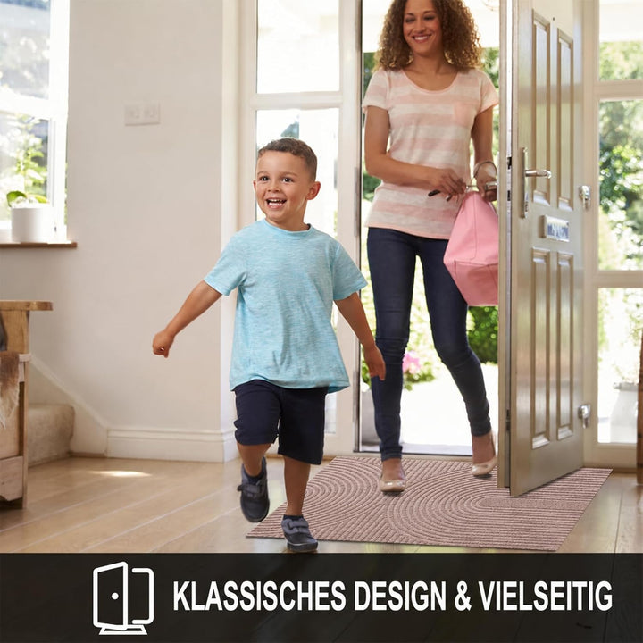 Fussmatte 60x90 cm Innen und Aussen - rutschfeste Schmutzfangmatte - Waschbar Fussmatte, Wasserdicht