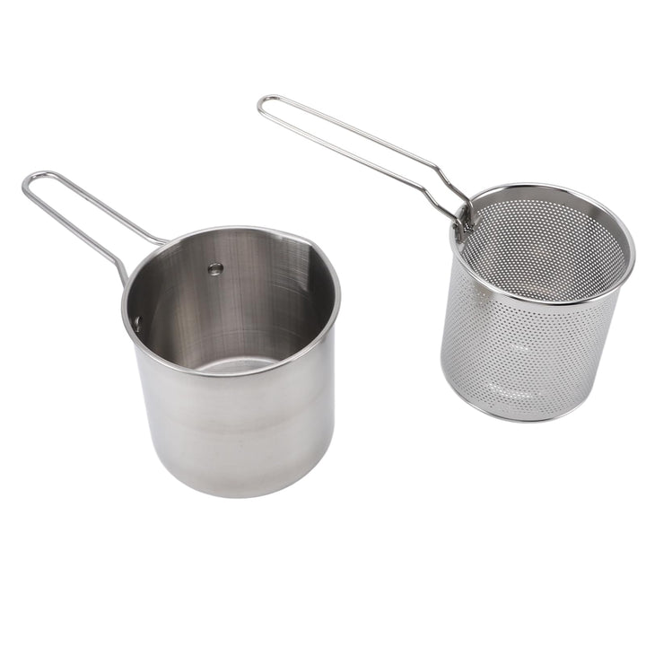 Fritteusentopf aus Edelstahl 304, Kompakter Kochtopf, Fritteuse mit Siebkorb, Multifunktionaler Mini