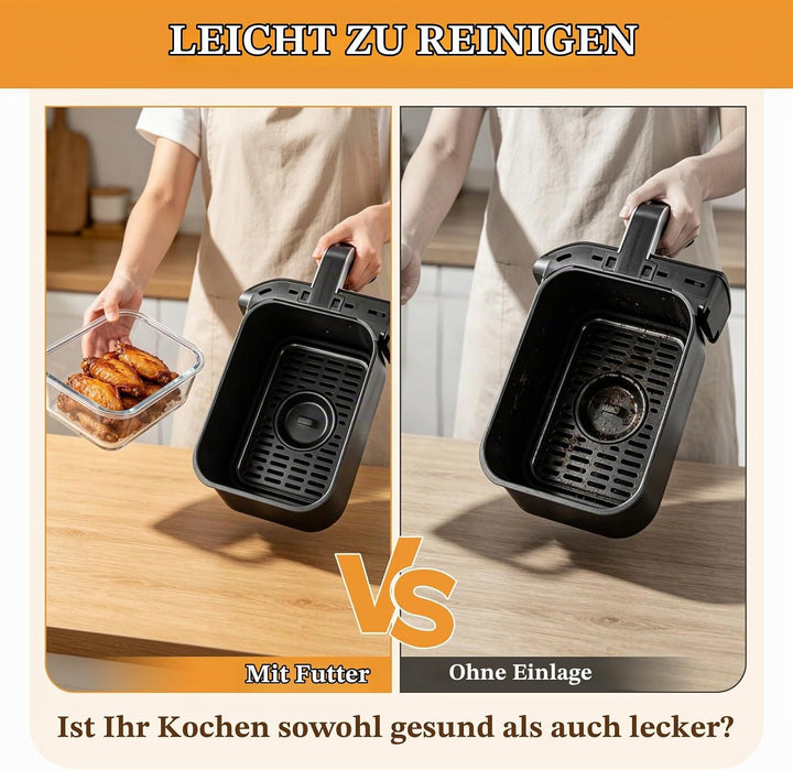 2 Stück Ninja AF400EU/SL400EU/Cosori Glas Auflaufform mit Deckel, Heissluftfritteuse Zubehör aus Bor