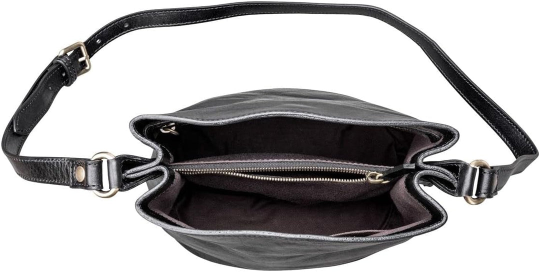 Maxwell Scott Hochwertige Leder Bucket Bag Handtasche Palermo in Schwarz, Schwarz