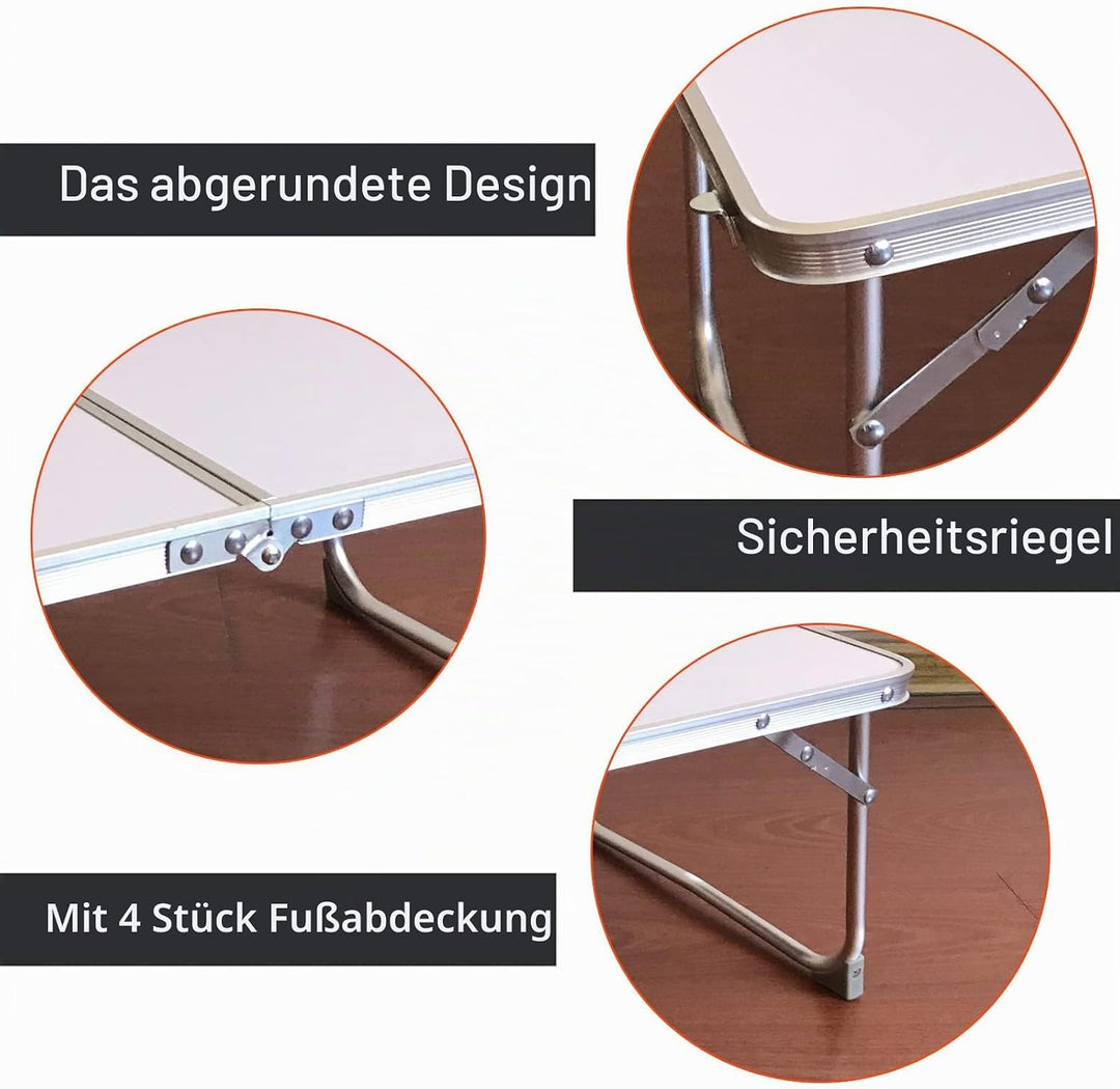 Kleiner Klapptisch, kompakt, 60 cm, zusammenklappbar, für Camping, Picknick, niedriger Tisch, tragba