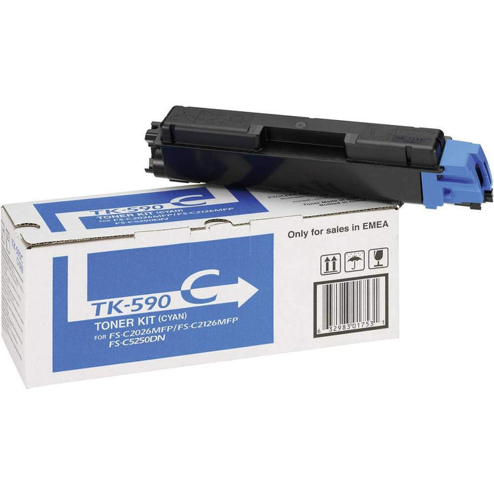 Kyocera 1T02KVCNL0 TK-590C Tonerkartusche 5.000 Seiten, cyan Cyan Single, Cyan Single