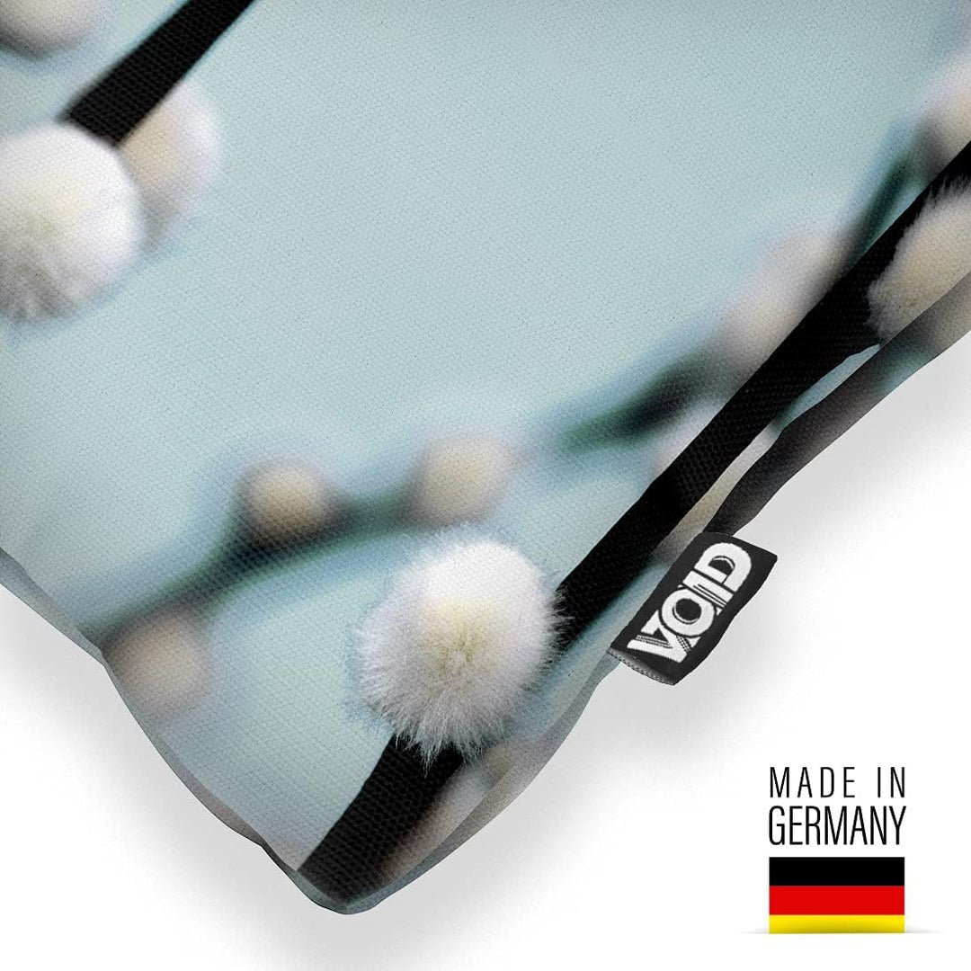 VOID Weidenkätzchen Deko Ostern Kissenbezug 60x60 Kissenhülle Polyester Zierkissen Couchkissen Oster