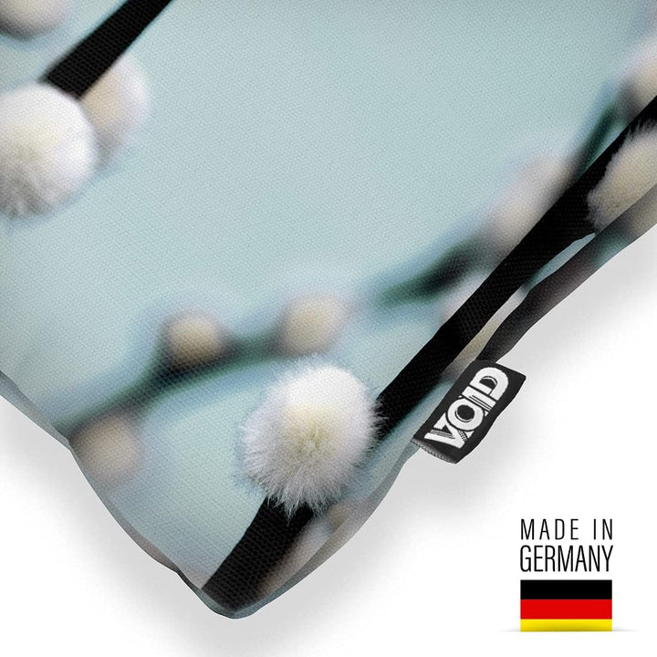 VOID Weidenkätzchen Deko Ostern Kissenbezug 60x60 Kissenhülle Polyester Zierkissen Couchkissen Oster