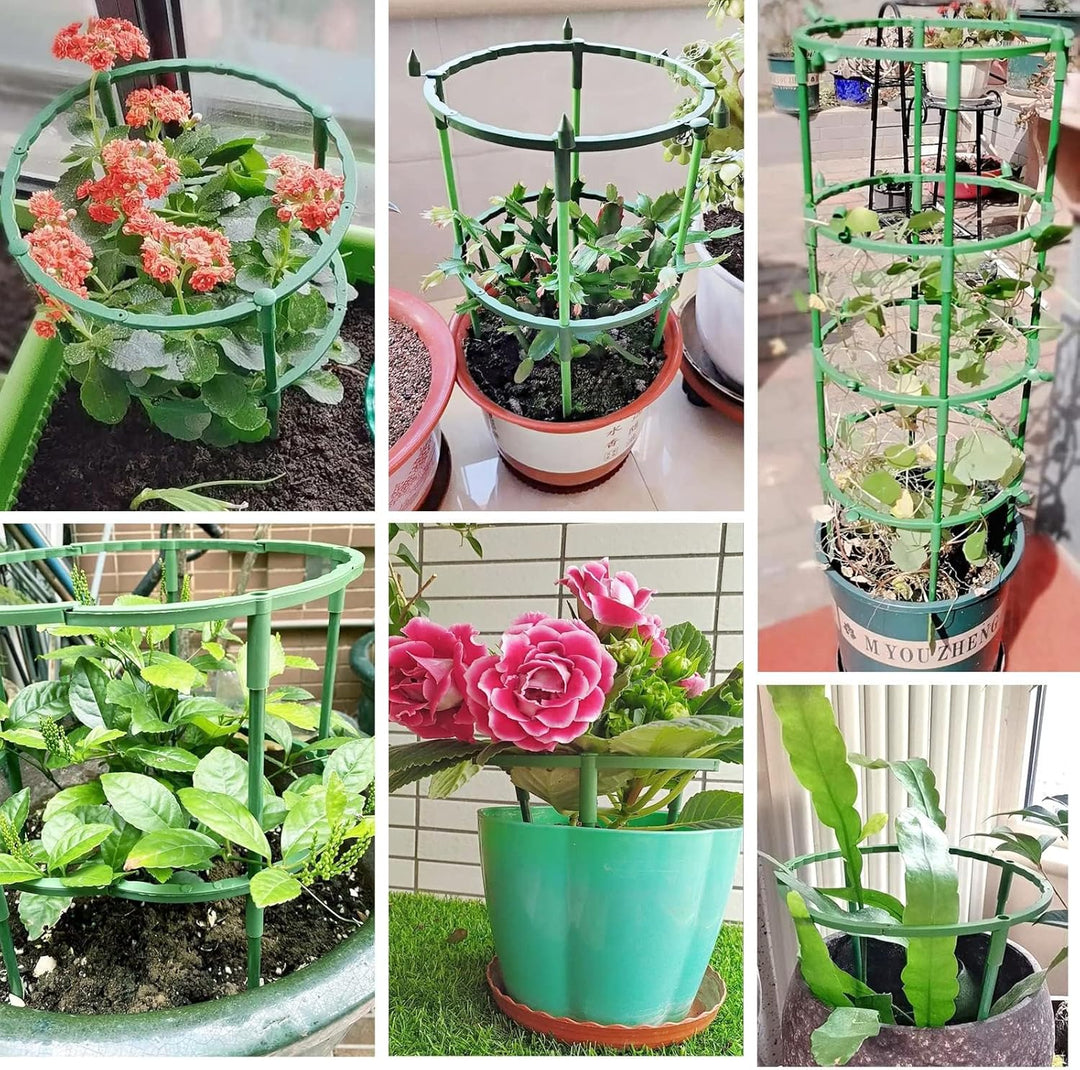 12 x Pflanzenstütze, halbrund, Pflanzenstützring, Gartenblumenstütze, Pflanzenstützpfähle für Tomate