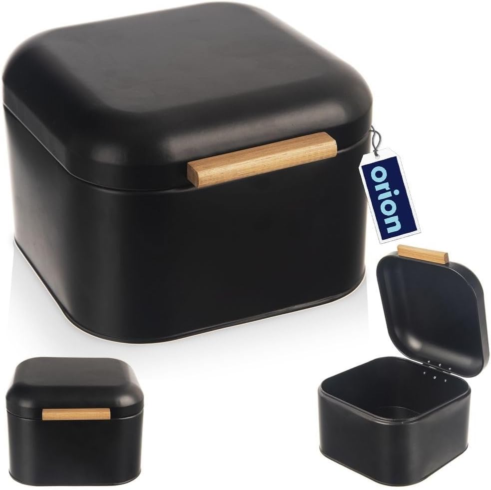 orion group - Brotkasten Metall mit Bambusgriff - Brotbox Brotdose - brotkiste - brot aufbewahrungsb
