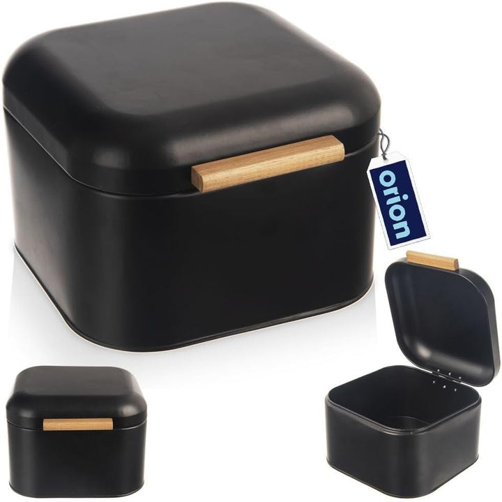 orion group - Brotkasten Metall mit Bambusgriff - Brotbox Brotdose - brotkiste - brot aufbewahrungsb